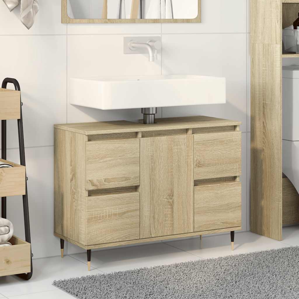 Bathroom Cabinet Sonoma Oak 80x33x60 cm Engineered Wood