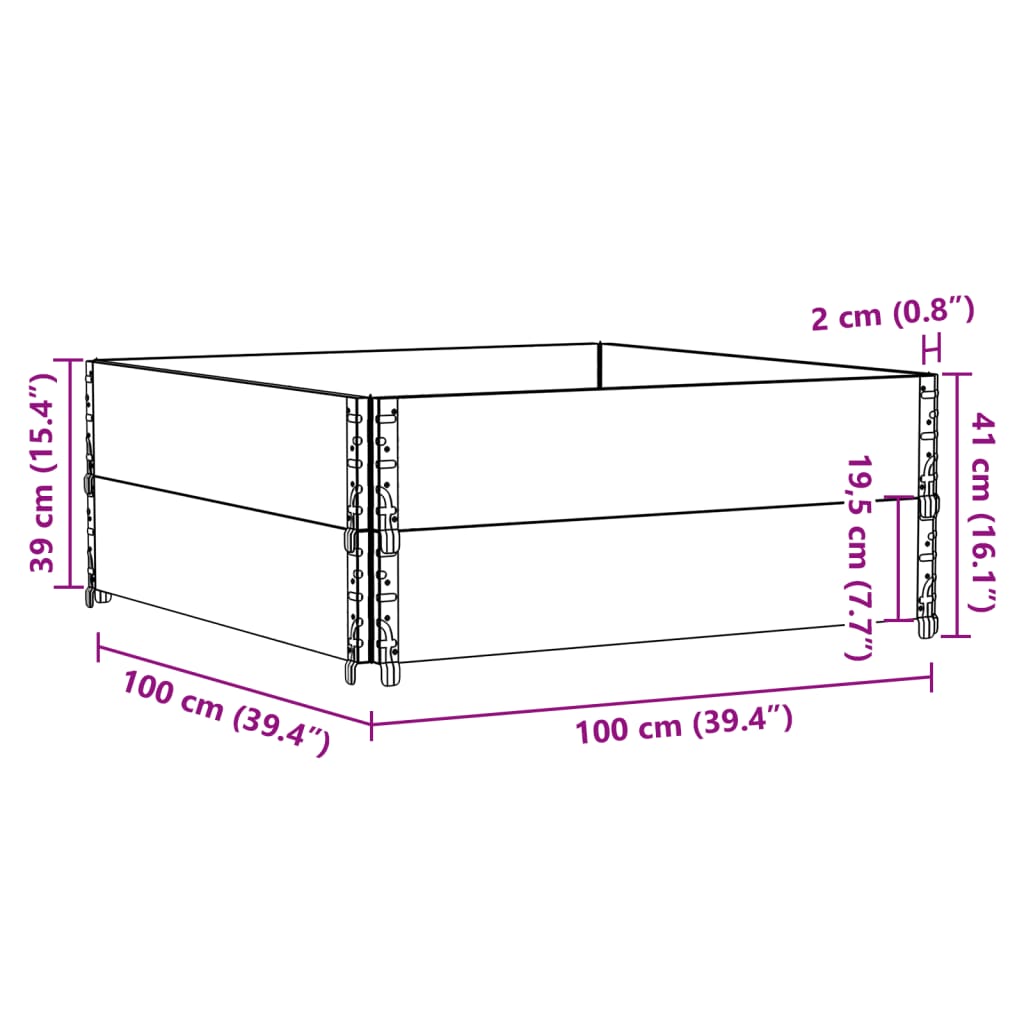 Garden Planter Brown 100x100 cm Solid Wood Pine