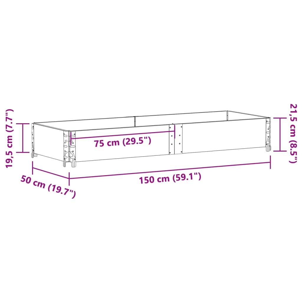 Garden Planter 150x50 cm Solid Wood Pine