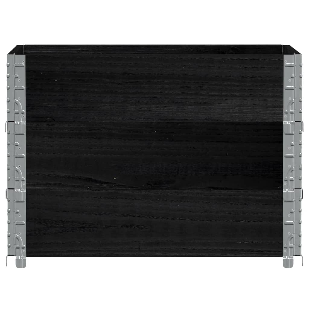 Garden Planter Black 80x60 cm Solid Wood Pine