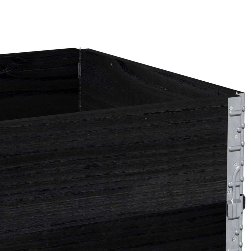 Garden Planter Black 80x60 cm Solid Wood Pine