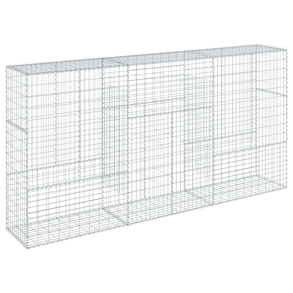 Gabion Basket with Cover 300x50x150 cm Galvanised Iron