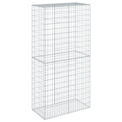 Gabion Basket with Cover 100x50x200 cm Galvanised Iron