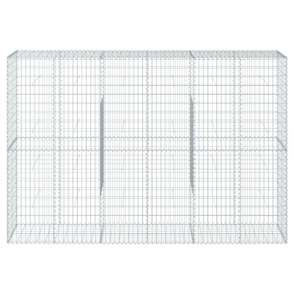 Gabion Basket with Cover 300x50x200 cm Galvanised Iron