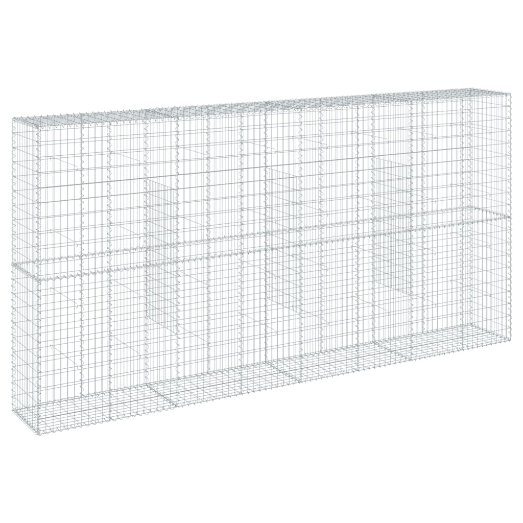 Gabion Basket with Cover 400x50x200 cm Galvanised Iron