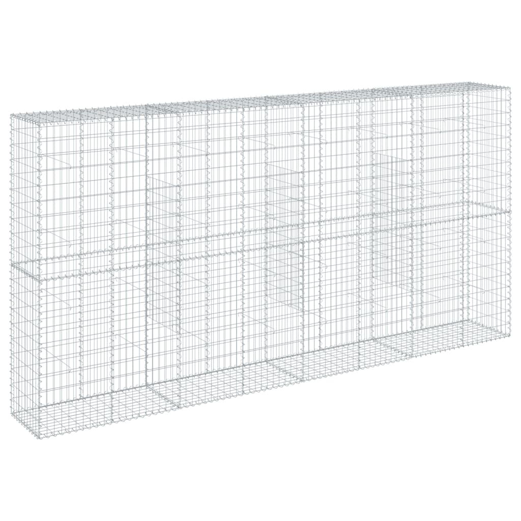 Gabion Basket with Cover 400x50x200 cm Galvanised Iron