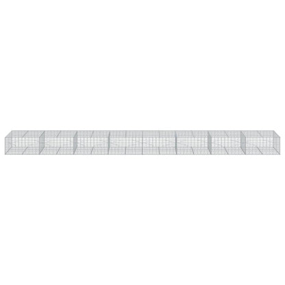 Gabion Basket with Cover 800x100x50 cm Galvanised Iron
