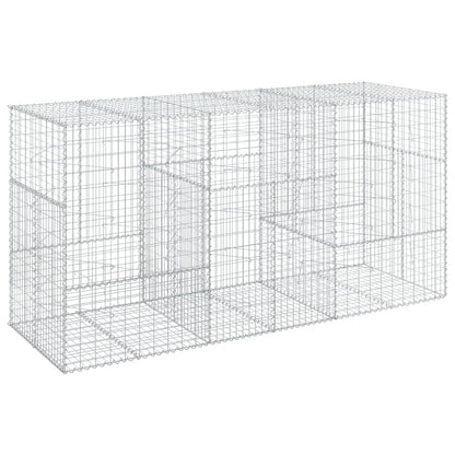 Gabion Basket with Cover 300x100x150 cm Galvanised Iron