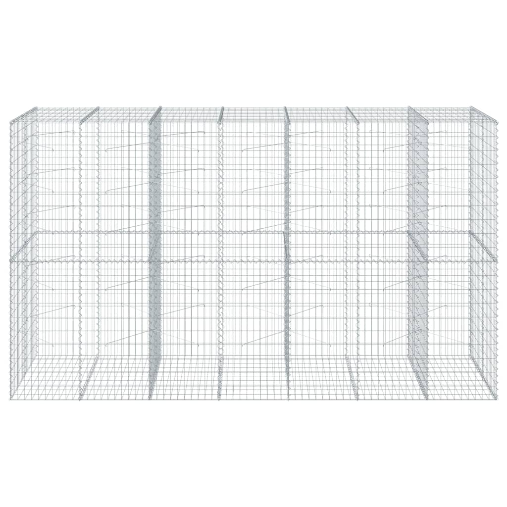 Gabion Basket with Cover 350x100x200 cm Galvanised Iron