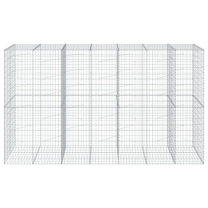 Gabion Basket with Cover 350x100x200 cm Galvanised Iron