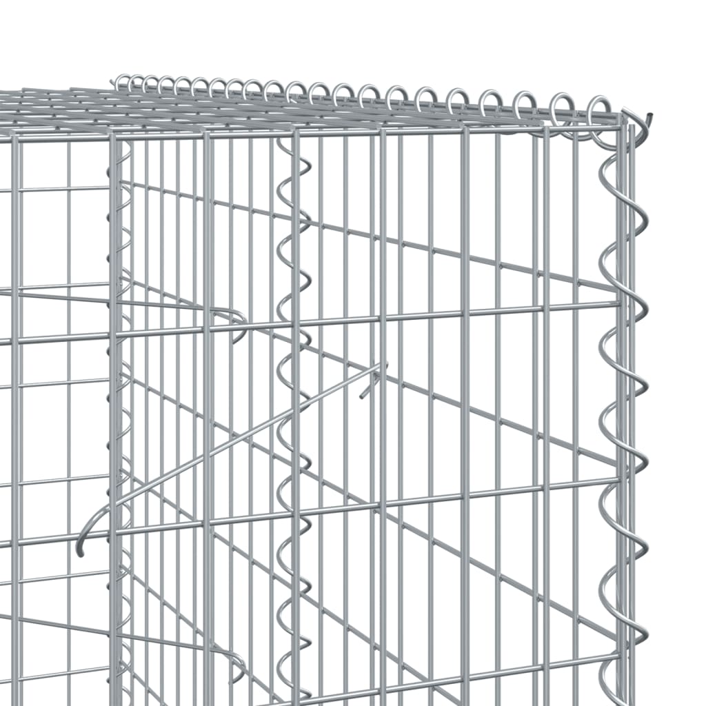 Gabion Basket with Cover 450x100x200 cm Galvanised Iron