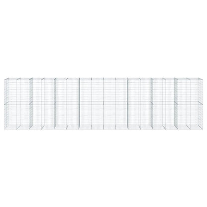 Gabion Basket with Cover 800x100x200 cm Galvanised Iron