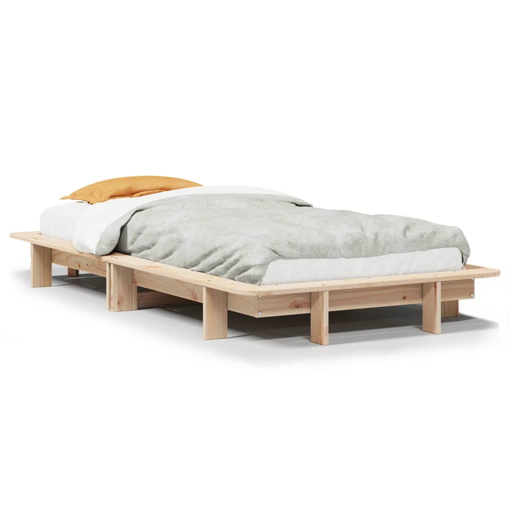 Bed Frame without Mattress 90x200 cm Solid Wood Pine