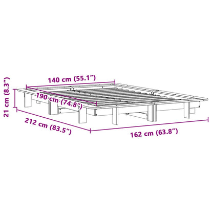 Bed Frame without Mattress White 140x190 cm Solid Wood Pine