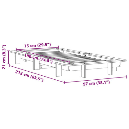 Bed Frame without Mattress White 75x190 cm Small Single Solid Wood Pine