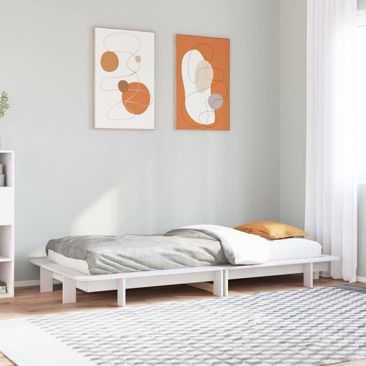 Bed Frame without Mattress White 75x190 cm Small Single Solid Wood Pine