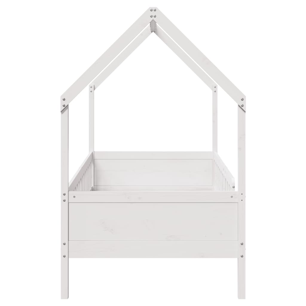 Kids' House Bed Frame without Mattress White 90x200 cm Pine