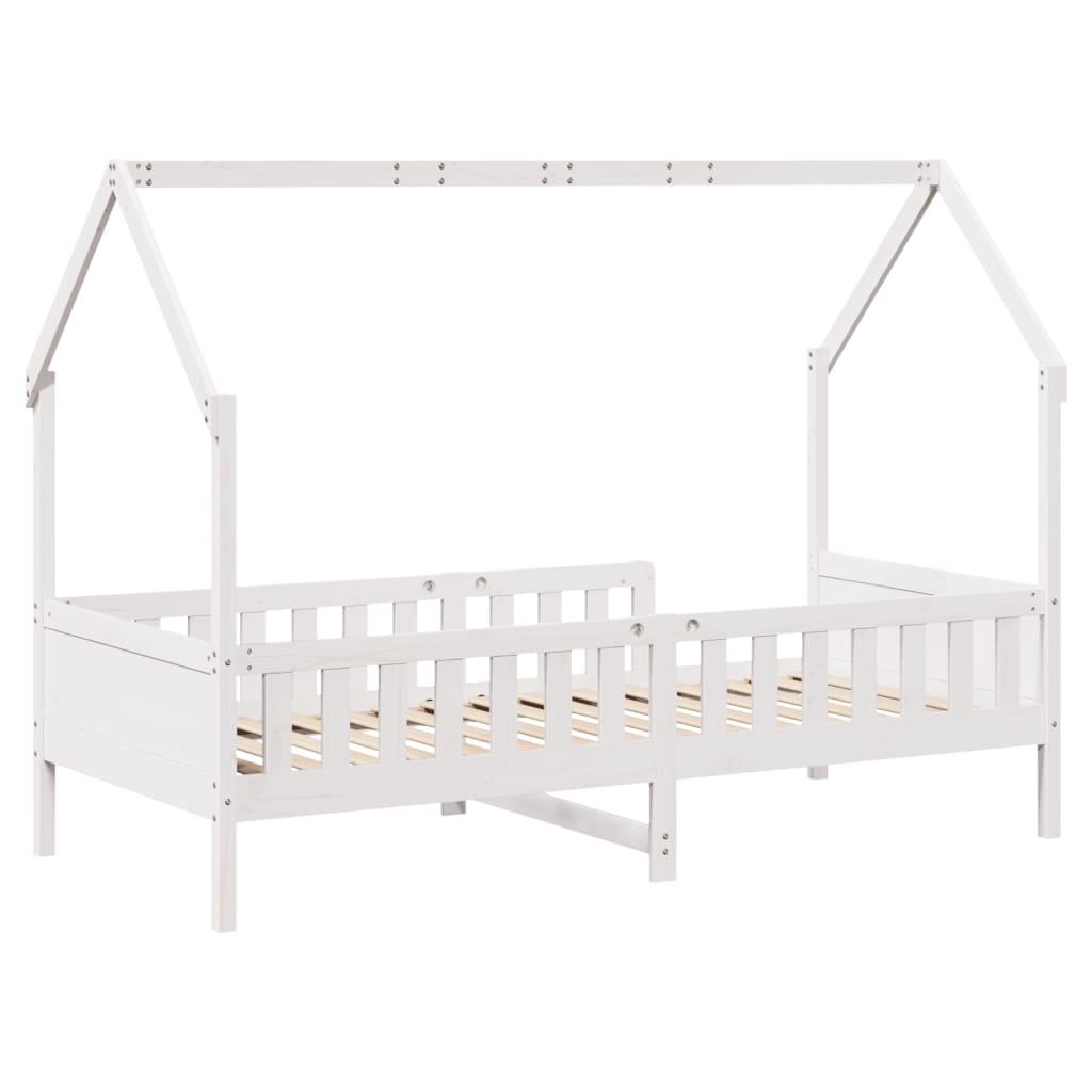 Kids' House Bed Frame without Mattress White 90x200 cm Pine