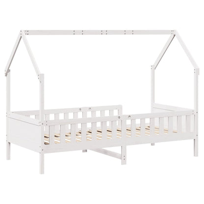 Kids' House Bed Frame without Mattress White 90x200 cm Pine