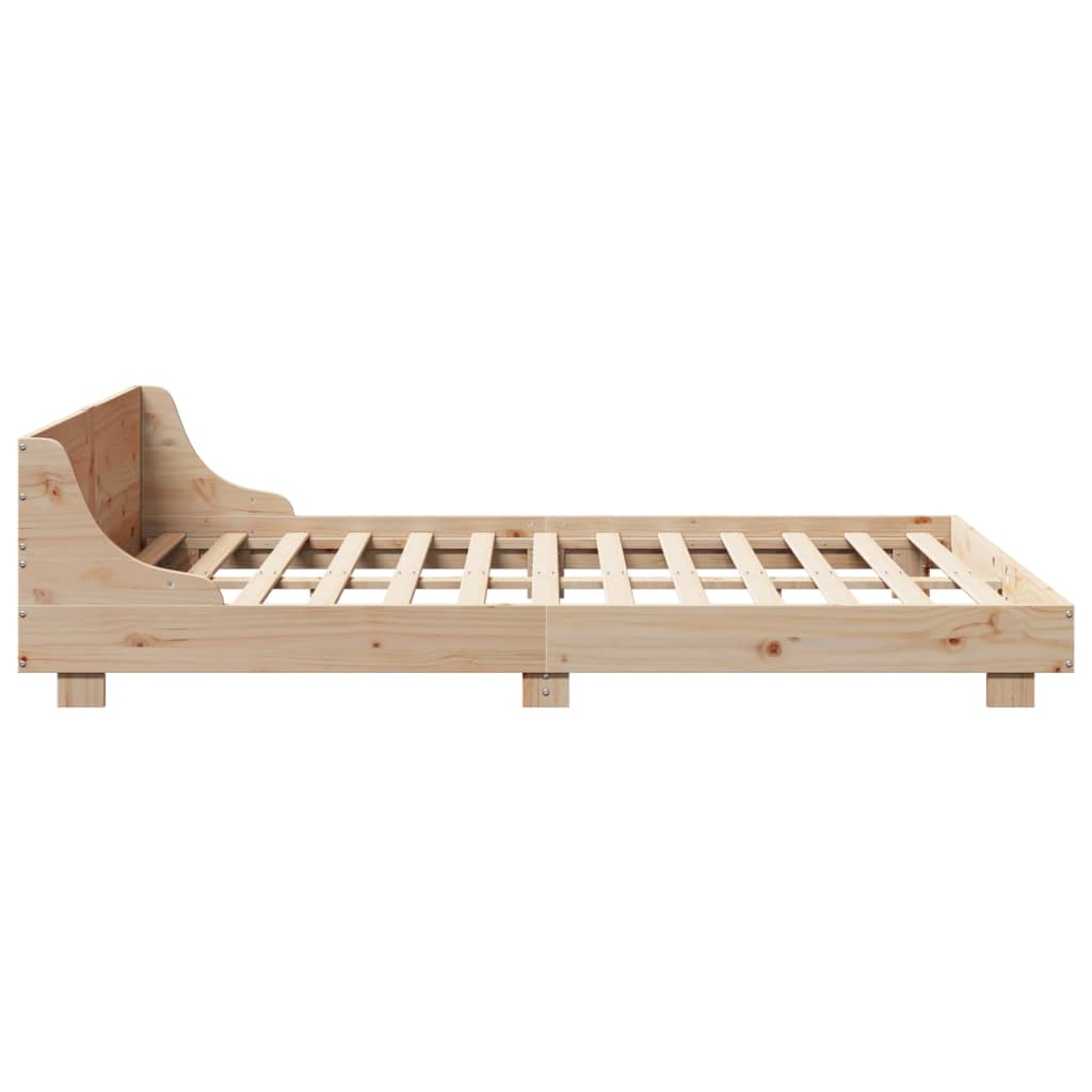 Bed Frame without Mattress 150x200 cm King Size Solid Wood Pine