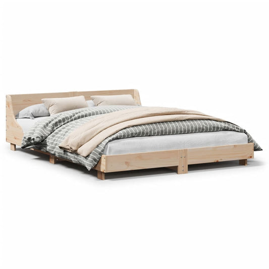 Bed Frame without Mattress 150x200 cm King Size Solid Wood Pine
