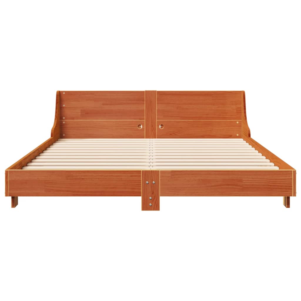 Bed Frame without Mattress Wax Brown 120x200 cm Solid Wood Pine