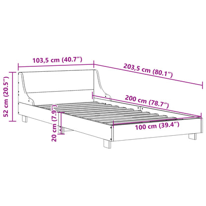Bed Frame without Mattress 100x200 cm Solid Wood Pine