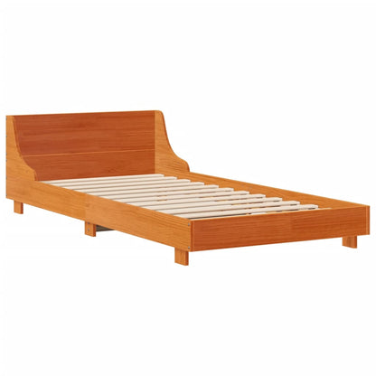 Bed Frame without Mattress Wax Brown 90x190 cm Single Solid Wood Pine