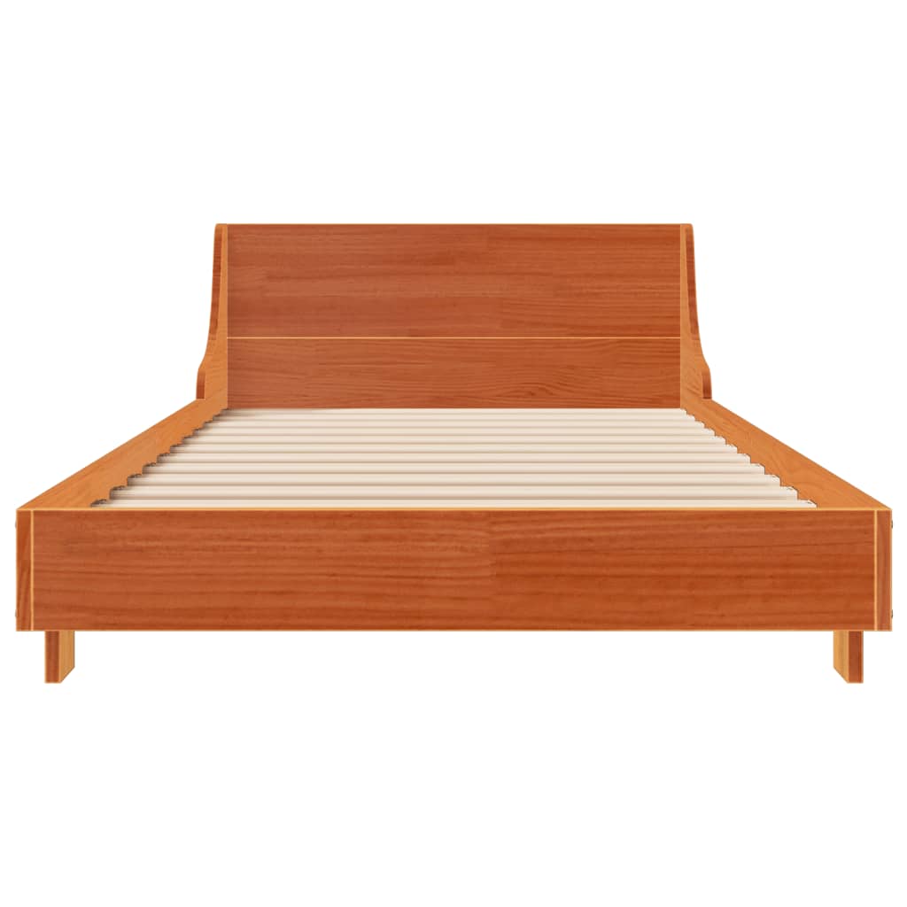 Bed Frame without Mattress Wax Brown 90x190 cm Single Solid Wood Pine