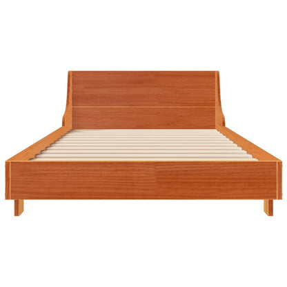 Bed Frame without Mattress Wax Brown 90x190 cm Single Solid Wood Pine