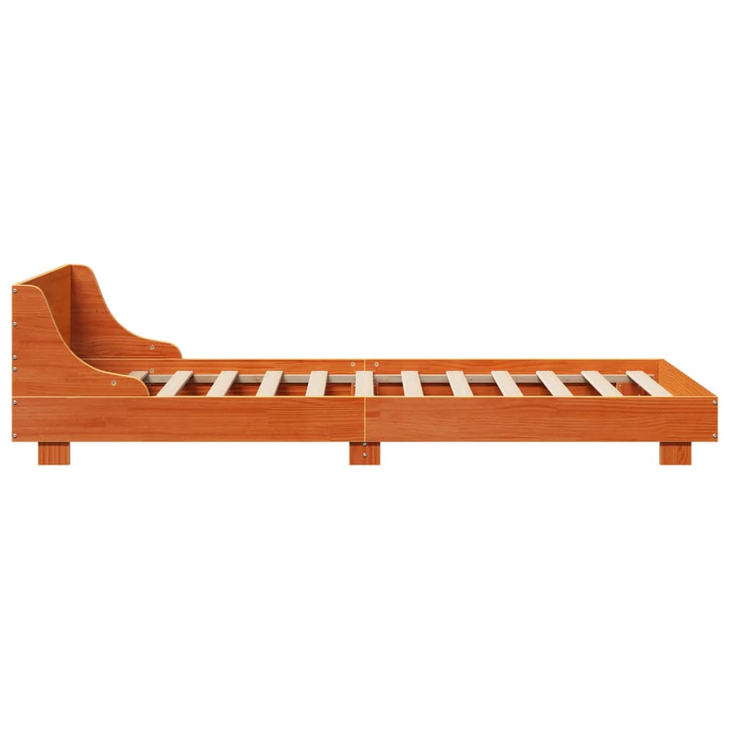 Bed Frame without Mattress Wax Brown 90x190 cm Single Solid Wood Pine