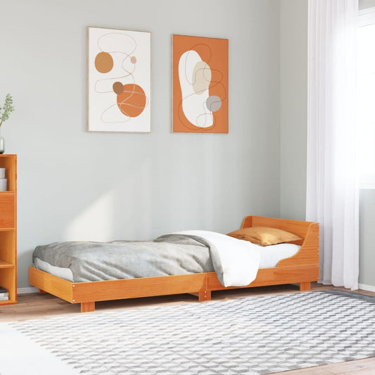 Bed Frame without Mattress Wax Brown 90x190 cm Single Solid Wood Pine
