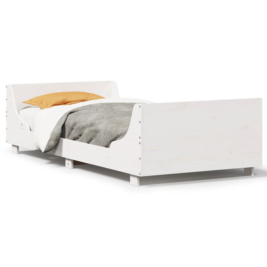 Bed Frame without Mattress White 100x200 cm Solid Wood Pine