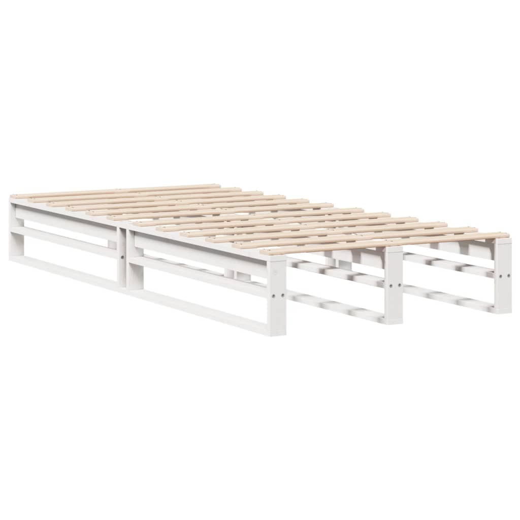 Bed Frame without Mattress White 90x200 cm Solid Wood Pine