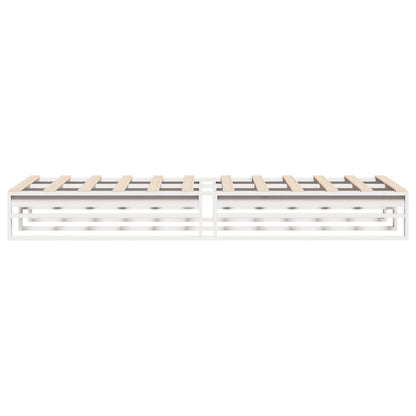 Bed Frame without Mattress White 90x200 cm Solid Wood Pine