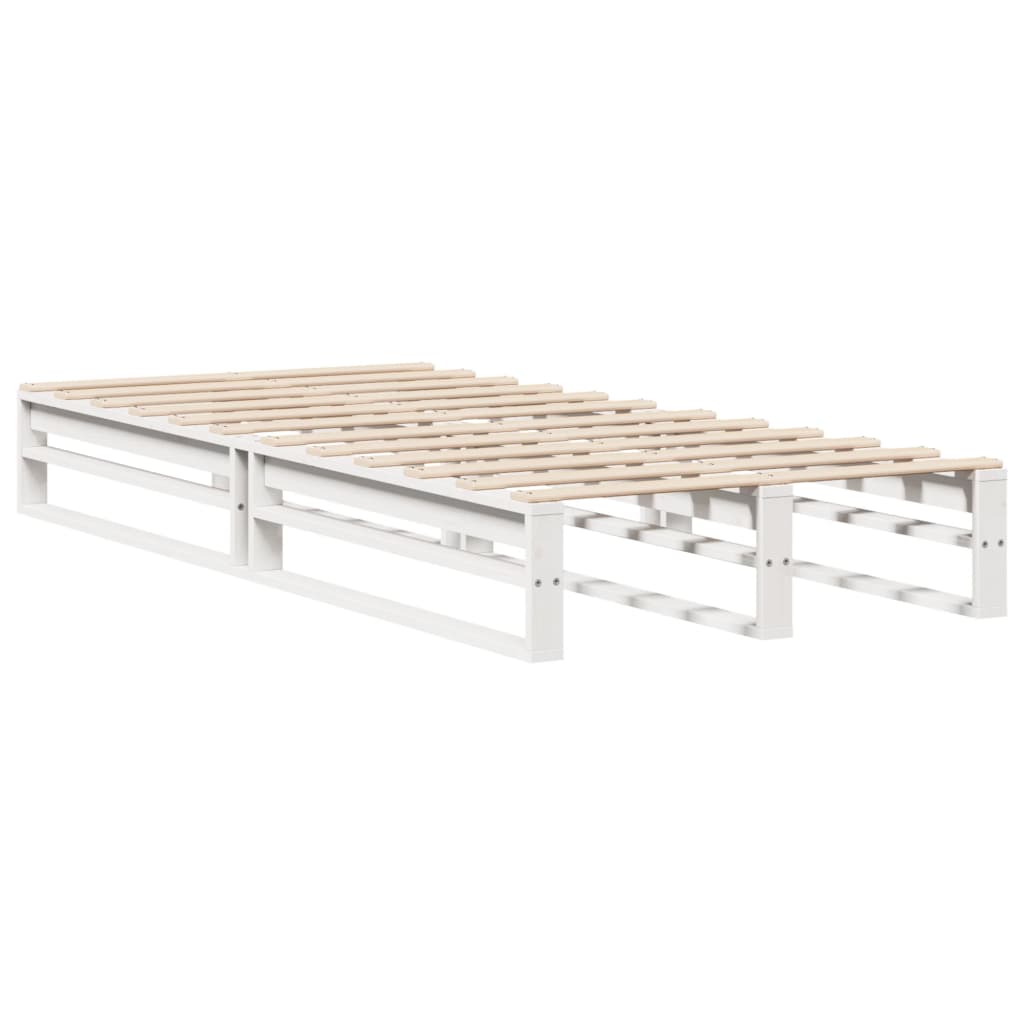 Bed Frame without Mattress White 90x200 cm Solid Wood Pine