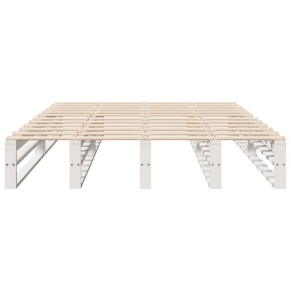 Bed Frame without Mattress White 160x200 cm Solid Wood Pine