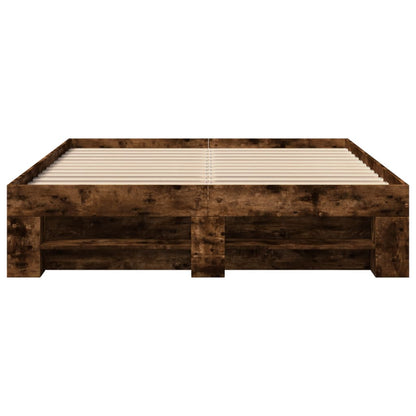 Bed Frame without Mattress Smoked Oak 120x200 cm Engineered Wood