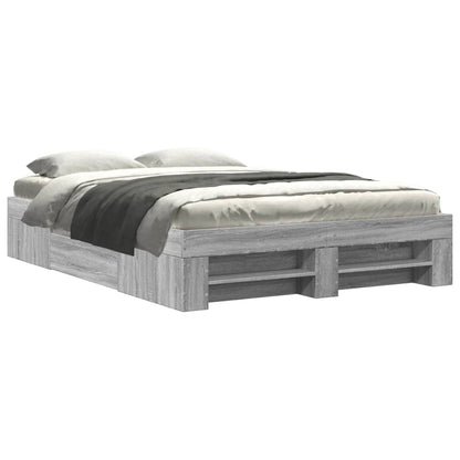 Bed Frame without Mattress Grey Sonoma 120x200 cm Engineered Wood