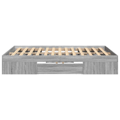 Bed Frame without Mattress Grey Sonoma 120x200 cm Engineered Wood