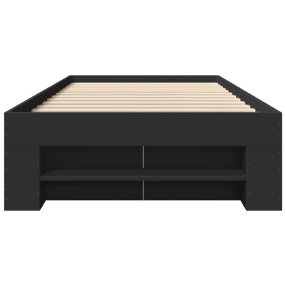 Bed Frame without Mattress Black 100x200 cm Engineered Wood