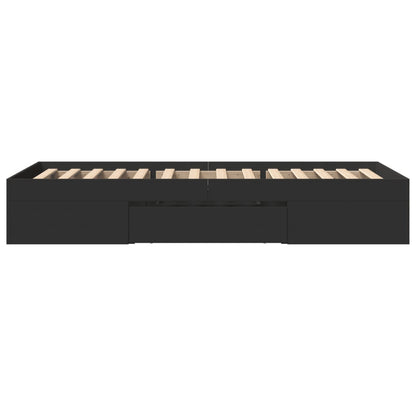 Bed Frame without Mattress Black 100x200 cm Engineered Wood