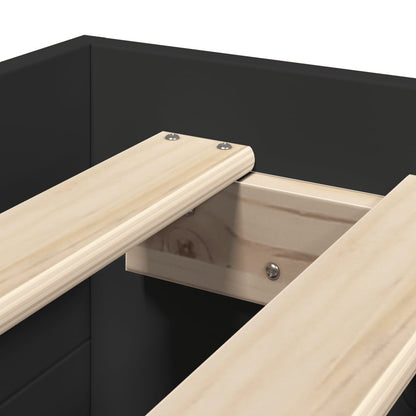 Bed Frame without Mattress Black 100x200 cm Engineered Wood