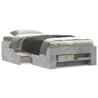Bed Frame without Mattress Concrete Grey 90x200cm Engineered Wood
