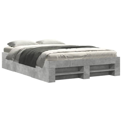 Bed Frame without Mattress Concrete Grey 135x190cm Engineered Wood