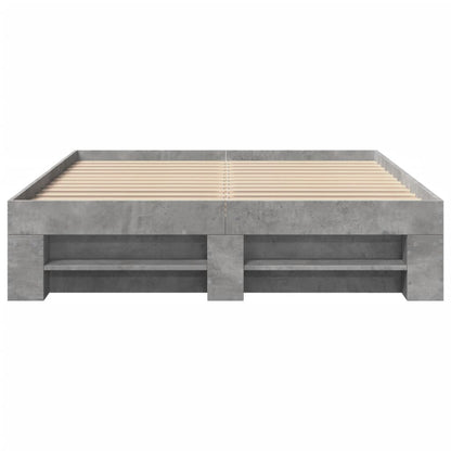 Bed Frame without Mattress Concrete Grey 135x190cm Engineered Wood