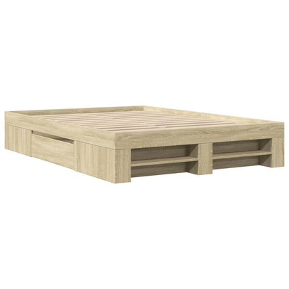Bed Frame without Mattress Sonoma Oak 120x190 cm Small Double Engineered Wood