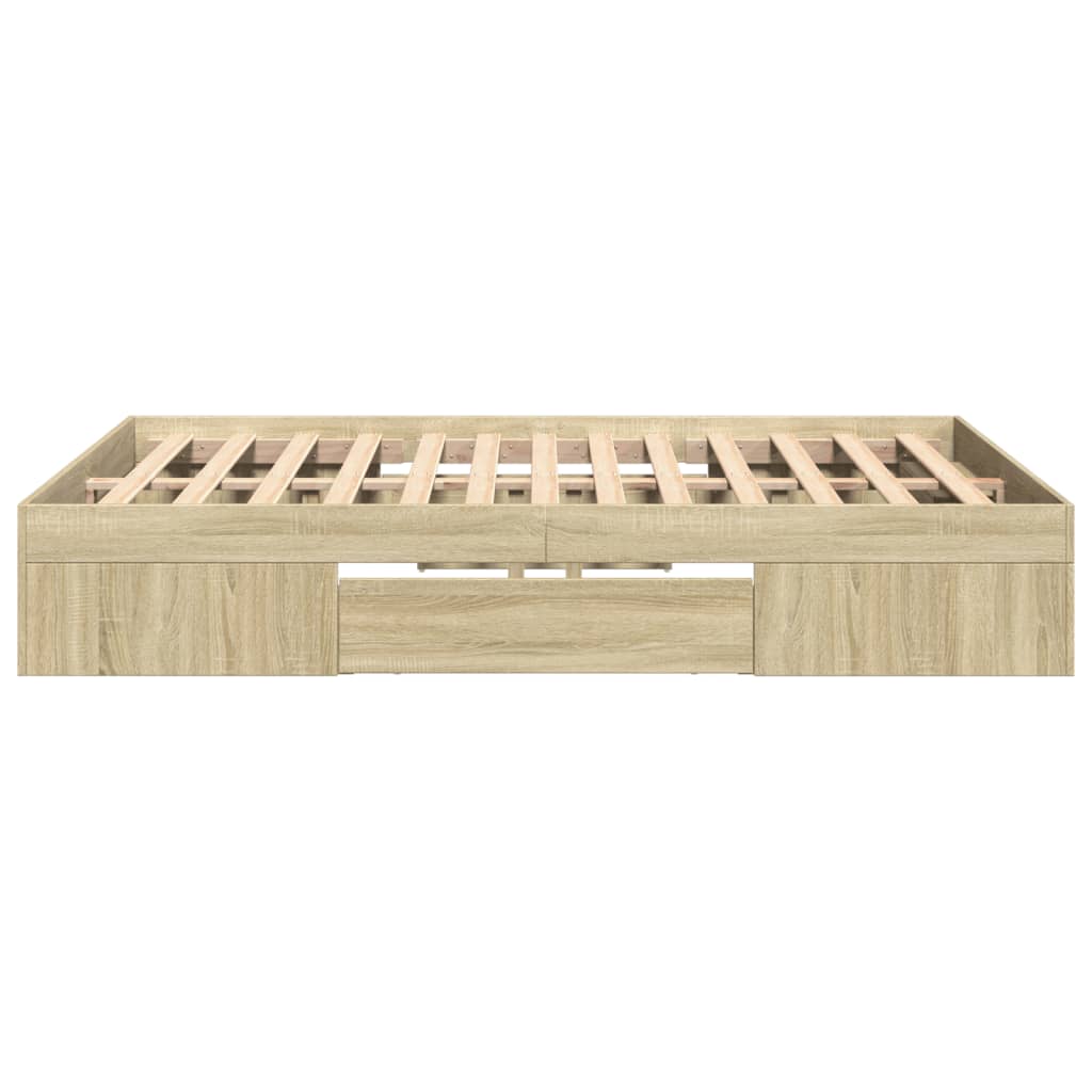 Bed Frame without Mattress Sonoma Oak 120x190 cm Small Double Engineered Wood