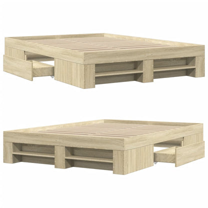 Bed Frame without Mattress Sonoma Oak 120x190 cm Small Double Engineered Wood