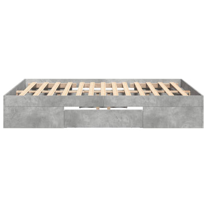 Bed Frame without Mattress Concrete Grey 120x190cm Engineered Wood